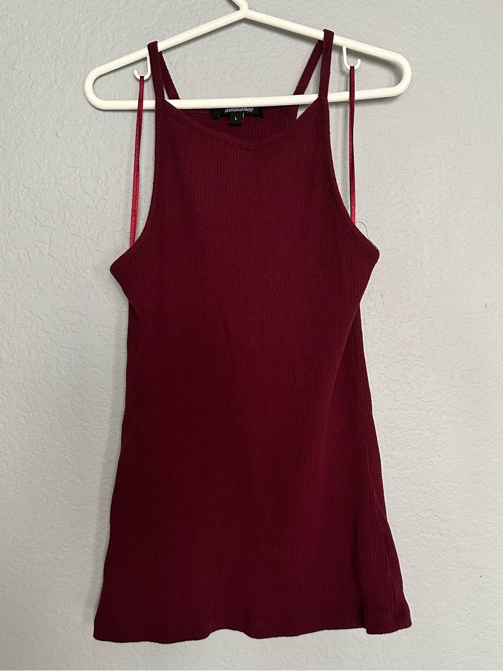 Maroon Ribbed Tank Top